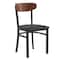 Flash Furniture Black Vinyl Seat Dining Chair with Walnut Wood Back XU-DG6V5BV-WAL-GG - alternate 6